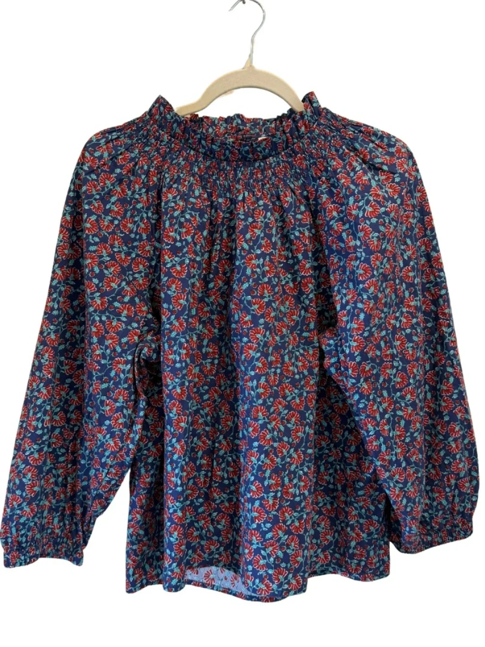 J. Crew | Smocked Neck Blouse | Size L | NWT | Floral Cottage core Feminine Cute